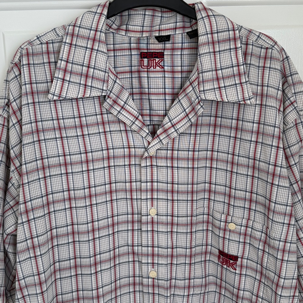 Pepe Jeans UK London Plaid Button Up Shirt - Size XXL